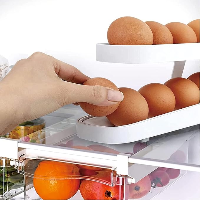 Automatically Rolling Egg Holder Container Display Rack